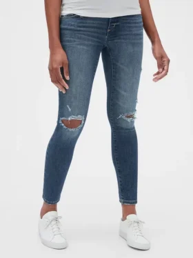 Jeggings premamá con efecto desgastado y panel completo «Favorite»