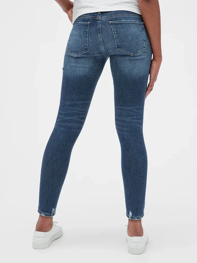 Jeggings premamá con efecto desgastado y panel completo «Favorite»