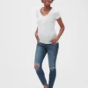 Jeggings premamá con efecto desgastado y panel completo «Favorite»
