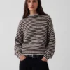 Jerséu de cuello alto oversize 100 % algodón