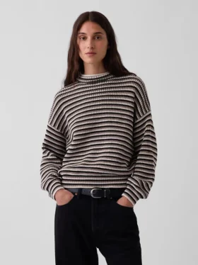 Jerséu de cuello alto oversize 100 % algodón
