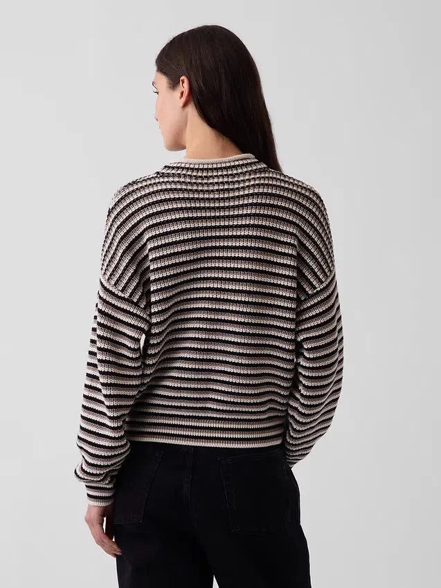 Jerséu de cuello alto oversize 100 % algodón