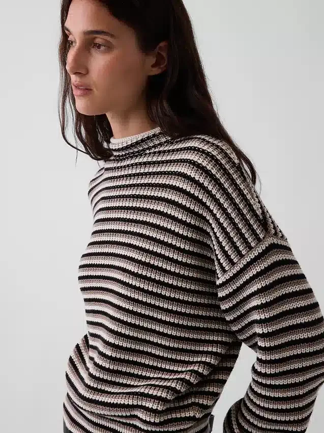 Jerséu de cuello alto oversize 100 % algodón
