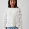 Jerséu de cuello redondo oversize de ganchillo para niños