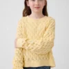Jerséu de cuello redondo oversize de ganchillo para niños