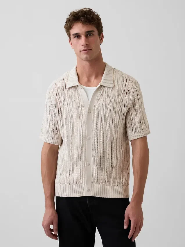 Jerséu de ganchillo con diseño en espiga