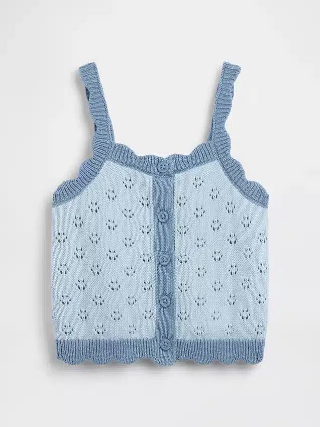 Jerséu de punto calado con bloques de color para bebés y niños