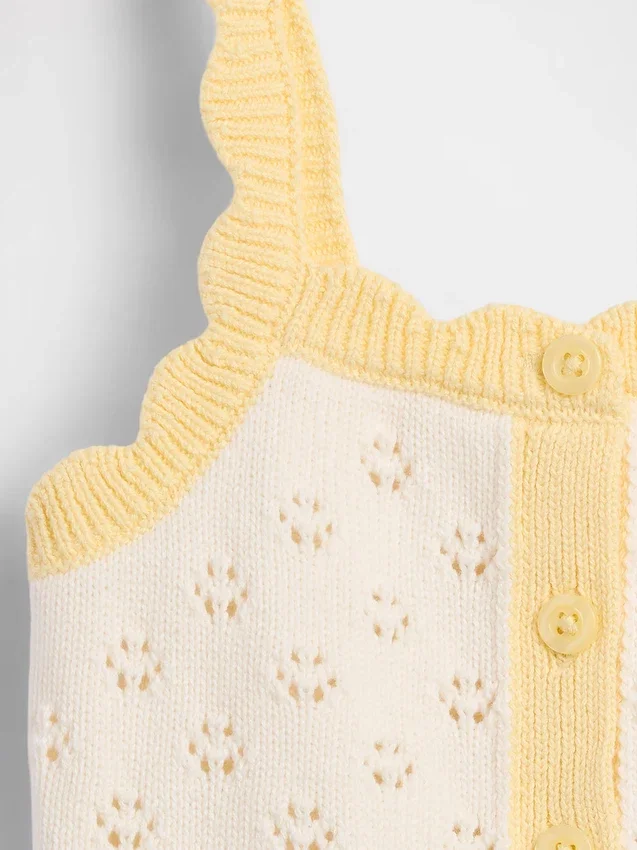Jerséu de punto calado con bloques de color para bebés y niños