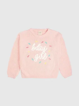 Jerséu de punto con chispas «Sweet Wink Birthday Girl» para niña