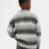 Jerséu holgado de cuello redondo para niños con efecto space-dye