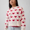 Jerséu infantil de cuello redondo con estampado gráfico y corte holgado