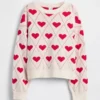 Jerséu infantil de cuello redondo con estampado gráfico y corte holgado