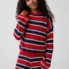 Jerséu infantil de ganchillo oversize a rayas