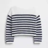 Jerséu infantil de ganchillo oversize a rayas
