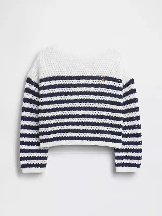 Jerséu infantil de ganchillo oversize a rayas