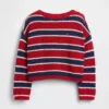 Jerséu infantil de ganchillo oversize a rayas