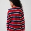Jerséu infantil de ganchillo oversize a rayas