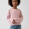 Jerséu infantil de ganchillo oversize con estampado