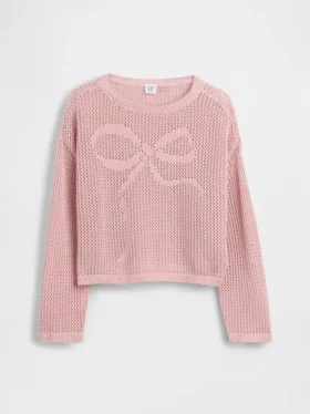 Jerséu infantil de ganchillo oversize con estampado