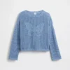 Jerséu infantil de ganchillo oversize con estampado