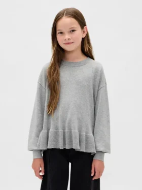 Jerséu infantil holgado con peplum