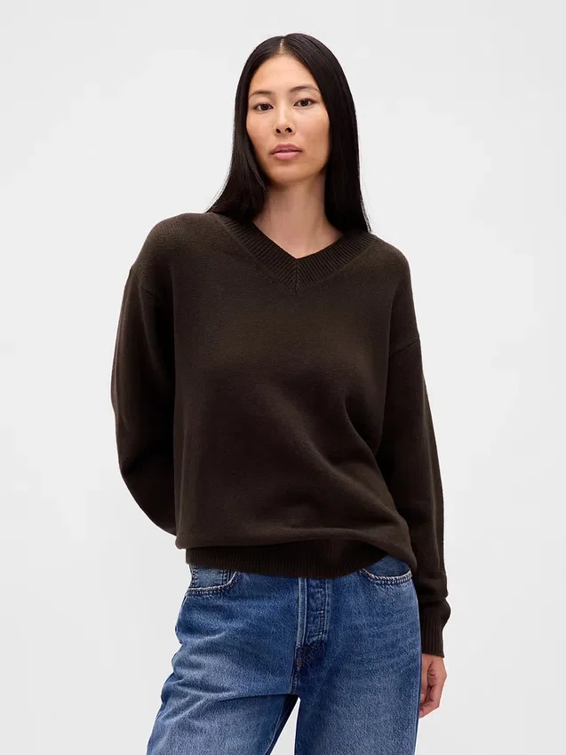 Jerséu oversize con cuello en V CashSoft