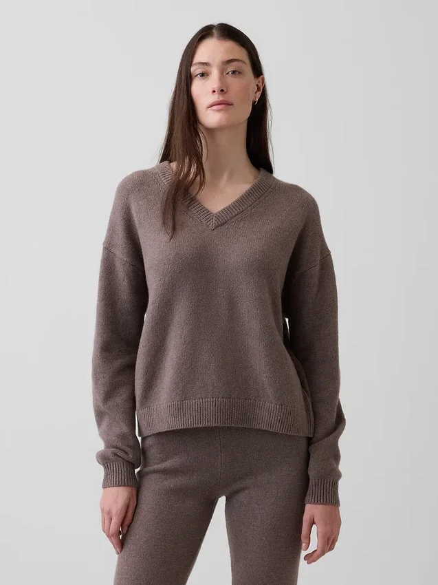 Jerséu oversize con cuello en V CashSoft