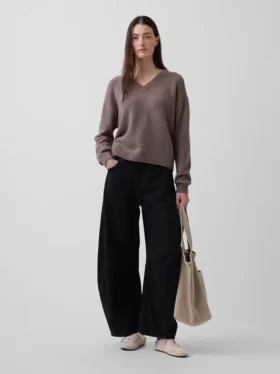 Jerséu oversize con cuello en V CashSoft