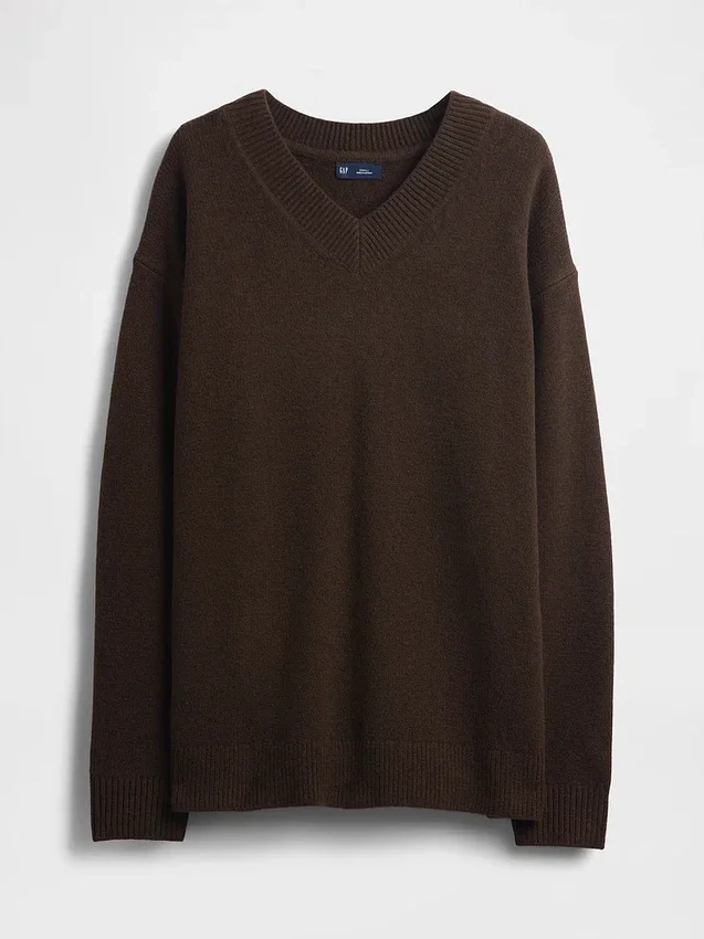 Jerséu oversize con cuello en V CashSoft