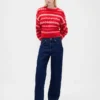 Jerséu oversize de cuello redondo con textura peluda