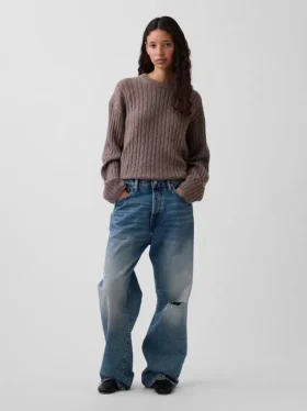 Jerséu oversize de punto trenzado CashSoft