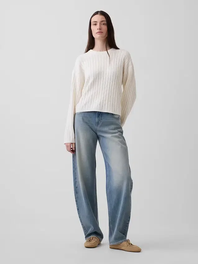 Jerséu oversize de punto trenzado CashSoft