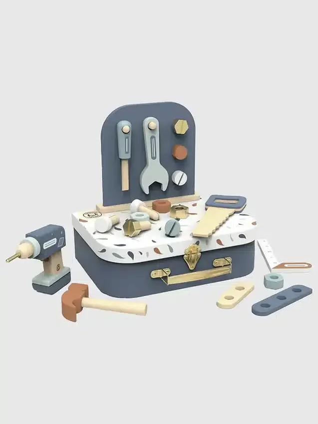 Juego de maletín con banco de trabajo para niños pequeños