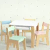 Juego de mesa y 4 sillas para niños pequeños