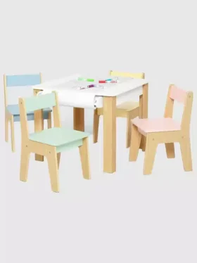 Juego de mesa y 4 sillas para niños pequeños