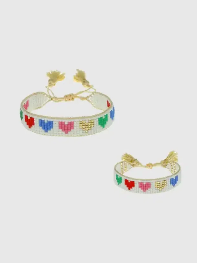 Juego de pulseras «Mini and Me Rainbow Hearts» de Hart