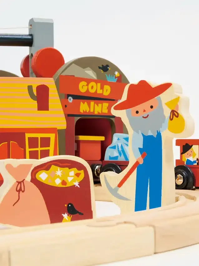 Juego de tren de la mina de oro