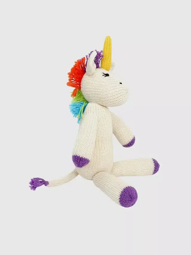 Juguete de punto con forma de unicornio
