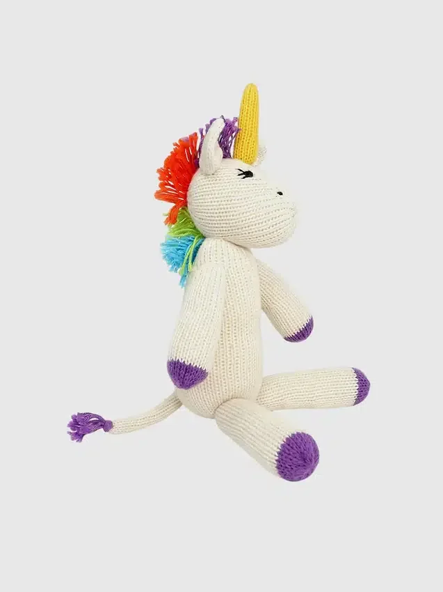 Juguete de punto con forma de unicornio