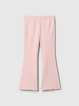 Leggings acampanados con costuras acanaladas para bebés y niños, combinables