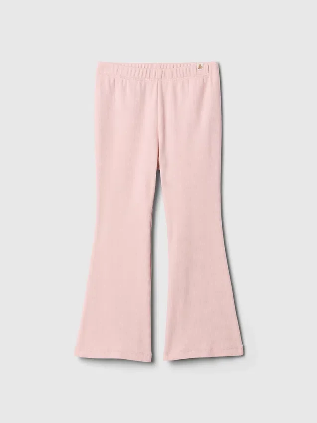 Leggings acampanados con costuras acanaladas para bebés y niños, combinables