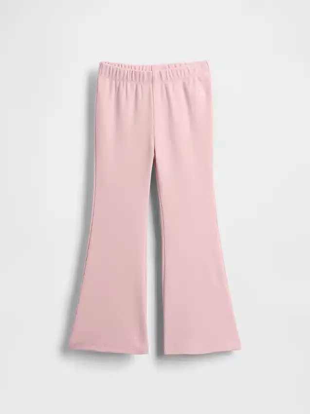 Leggings acampanados con costuras acanaladas para bebés y niños, combinables