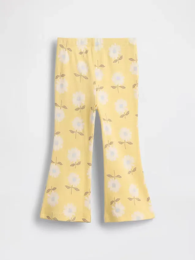 Leggings acampanados con costuras acanaladas para bebés y niños, combinables