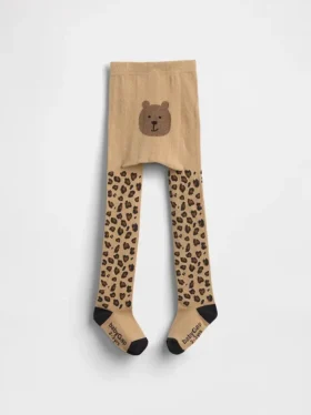 Leggings con osito y estampado de leopardo para bebés y niños
