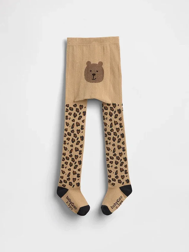 Leggings con osito y estampado de leopardo para bebés y niños