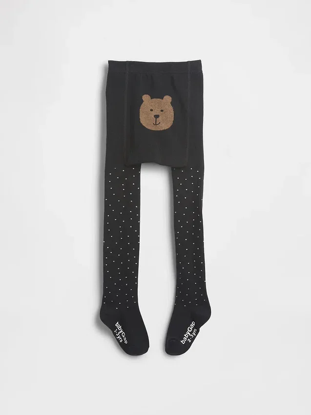 Leggings con osito y lunares brillantes para bebés y niños