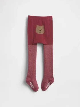 Leggings con osito y purpurina para bebés y niños