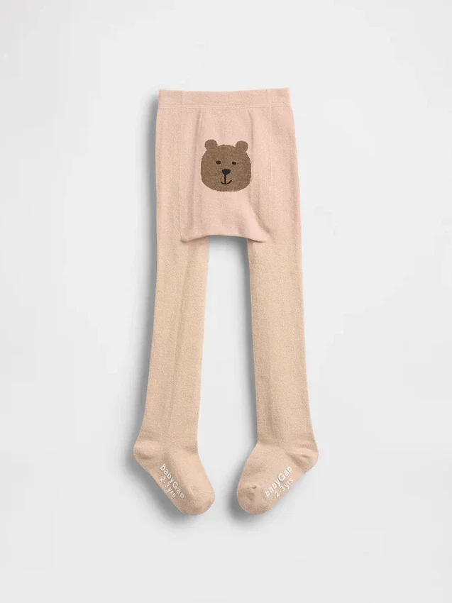Leggings con osito y purpurina para bebés y niños