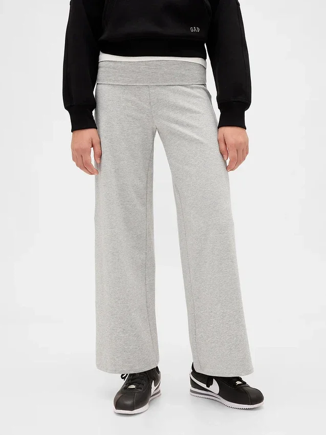 Leggings de pierna ancha con dobladillo para niños