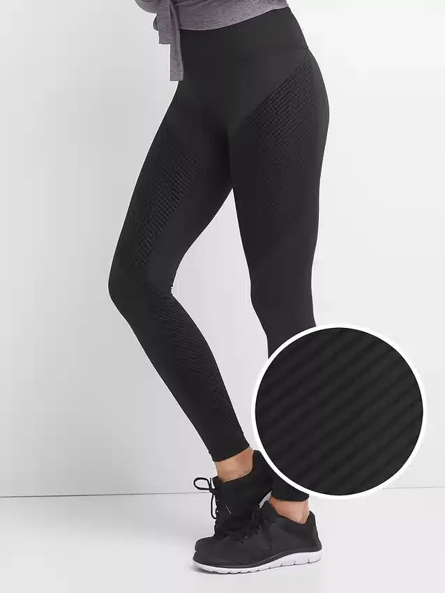 Leggings GapFit de cintura alta con rayas texturizadas y compresión Sculpt